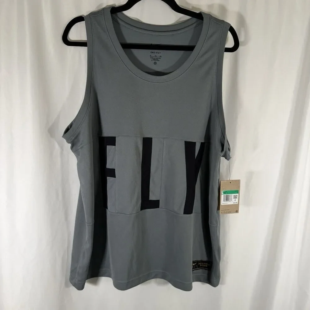 New Nike Fly Tank Top Women's XL Grey Lady Legend Sleeveless Breathable